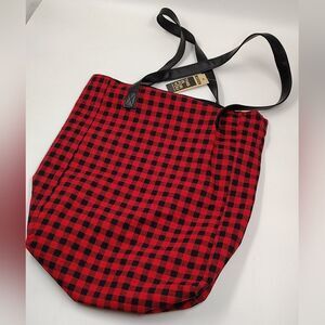 Free Buffalo Plaid Checker Gigham Red and Black Checkered Tote Bag Ardene